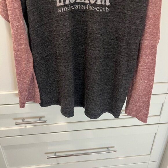 ELEMENT Lightweight Heathered Charcoal Red Raglan Long Sleeved Shirt Size XL - Picture 3 of 7